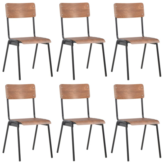 Krzesła Do Jadalni, 6 Szt., Brązowe, Sklejka