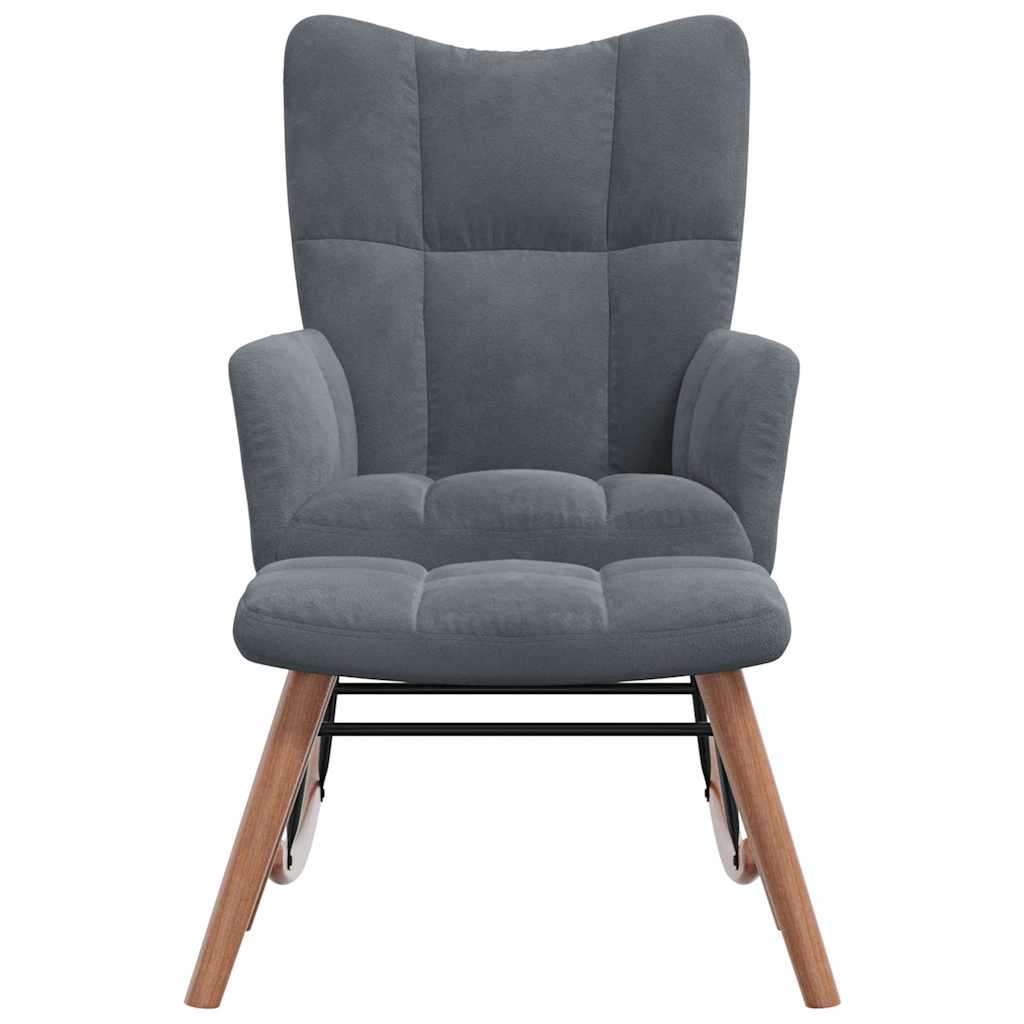 Fotel Bujany , Ciemnoszary, Obity Aksamitem