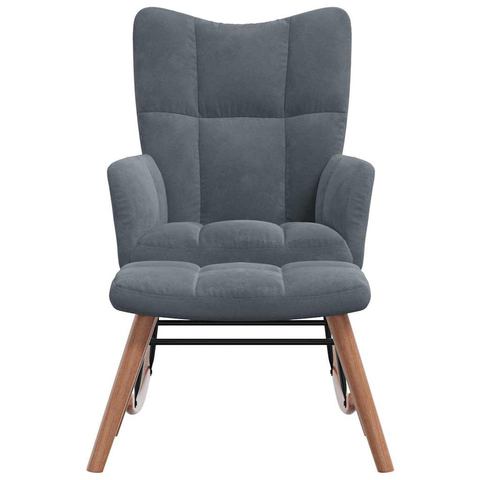 Fotel Bujany , Ciemnoszary, Obity Aksamitem