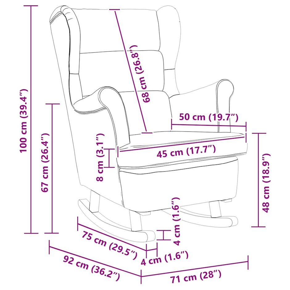 Fotel Bujany Z Uszak, Aksamit I Lite Drewno