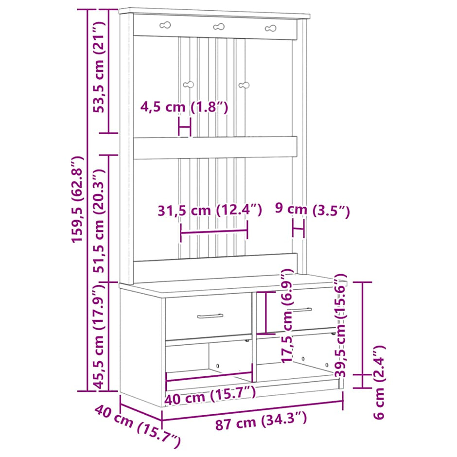 Drzewko Do Przedpokoju „Sandnes” Lite Drewno Sosnowe