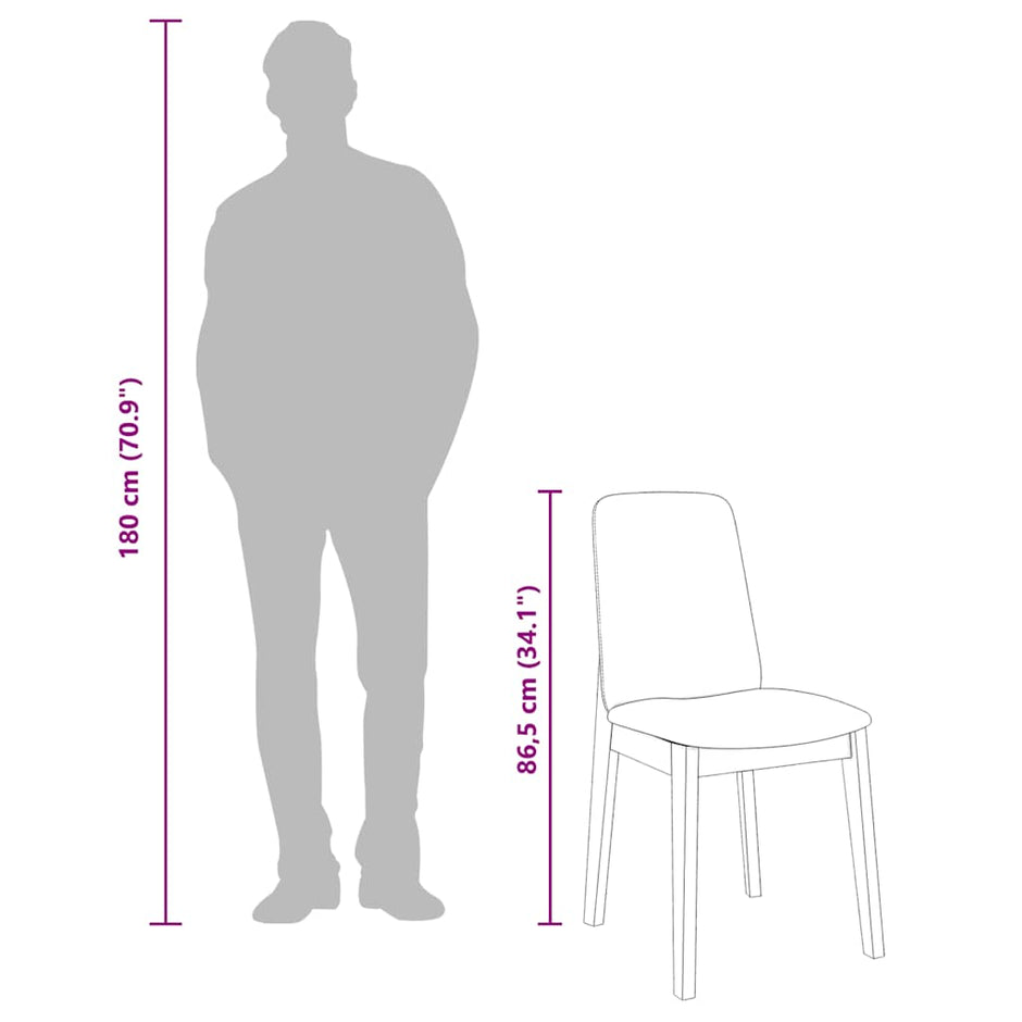 Krzesła Do Jadalni Z Poduszkami 2 Szt. Lite Drewno Gumowe