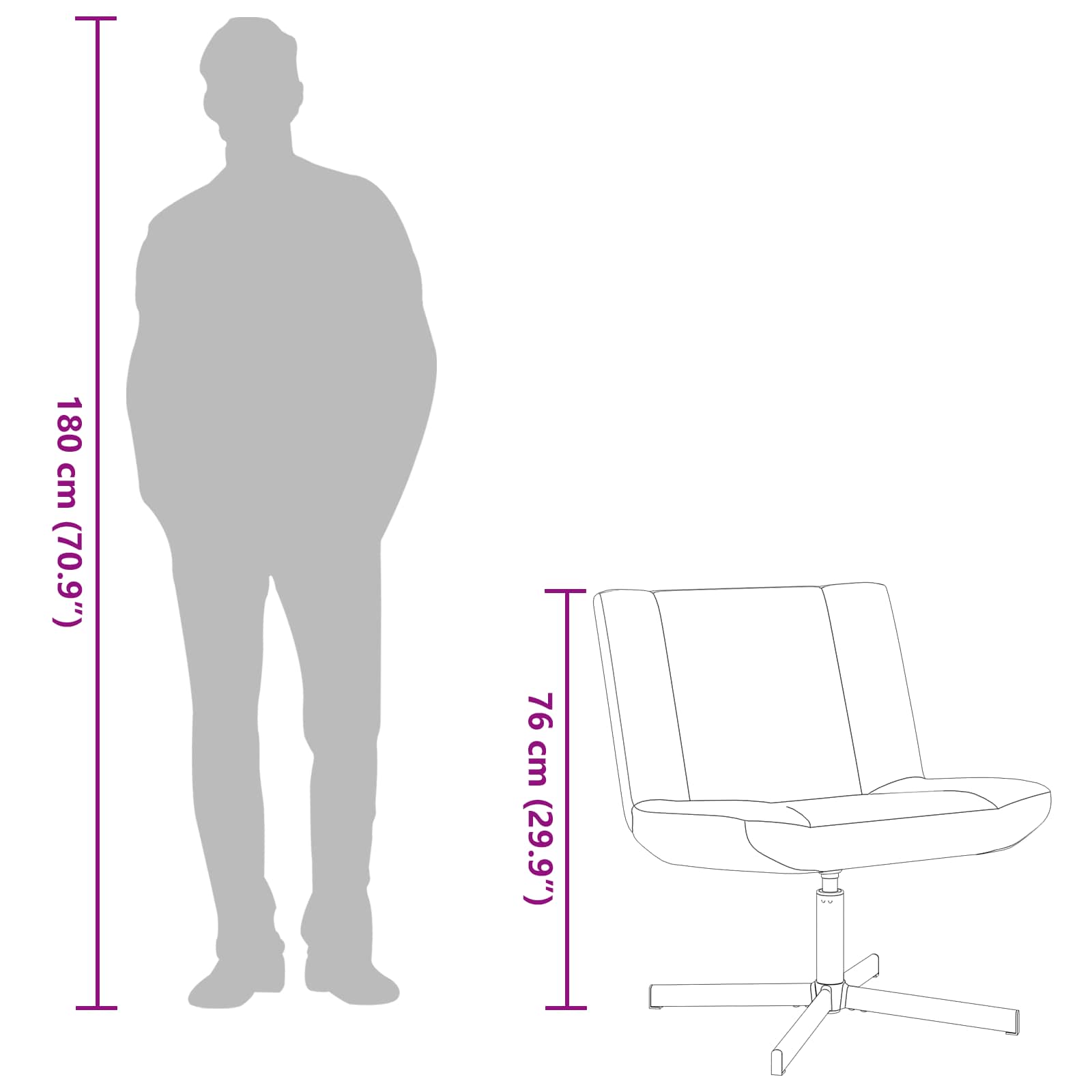 Fotel Obrotowy 63 X 75 X 76 Cm Owczy Skór