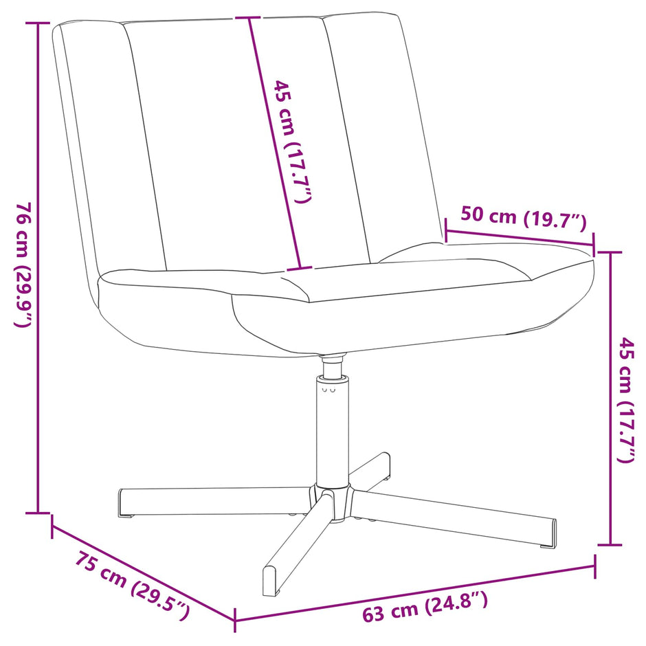 Fotel Obrotowy 63 X 75 X 76 Cm Owczy Skór