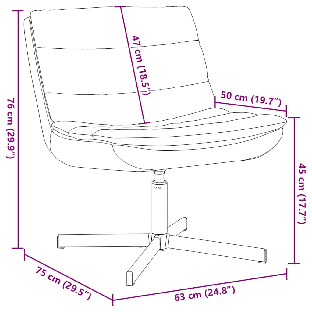 Fotel Obrotowy 63 X 75 X 76 Cm Pu