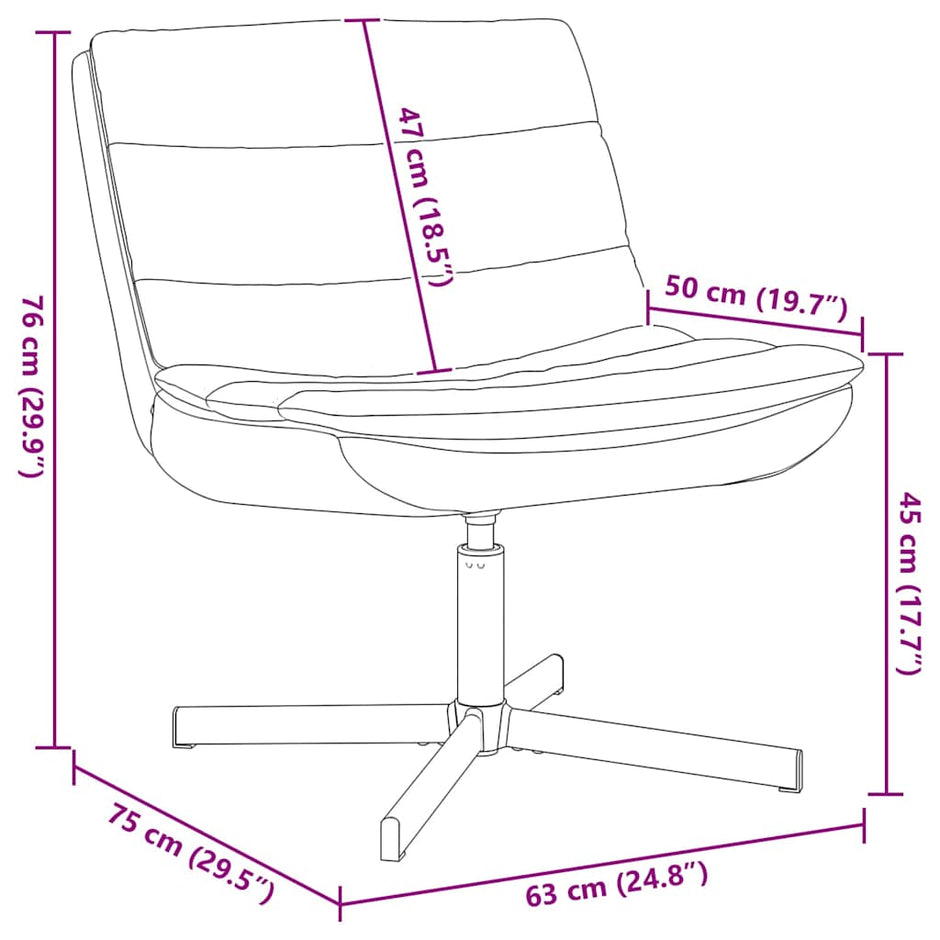 Fotel Obrotowy 63 X 75 X 76 Cm Pu