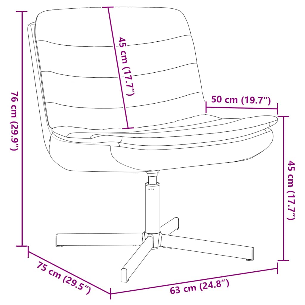 Fotel Obrotowy 63 X 75 X 76 Cm Tkanina