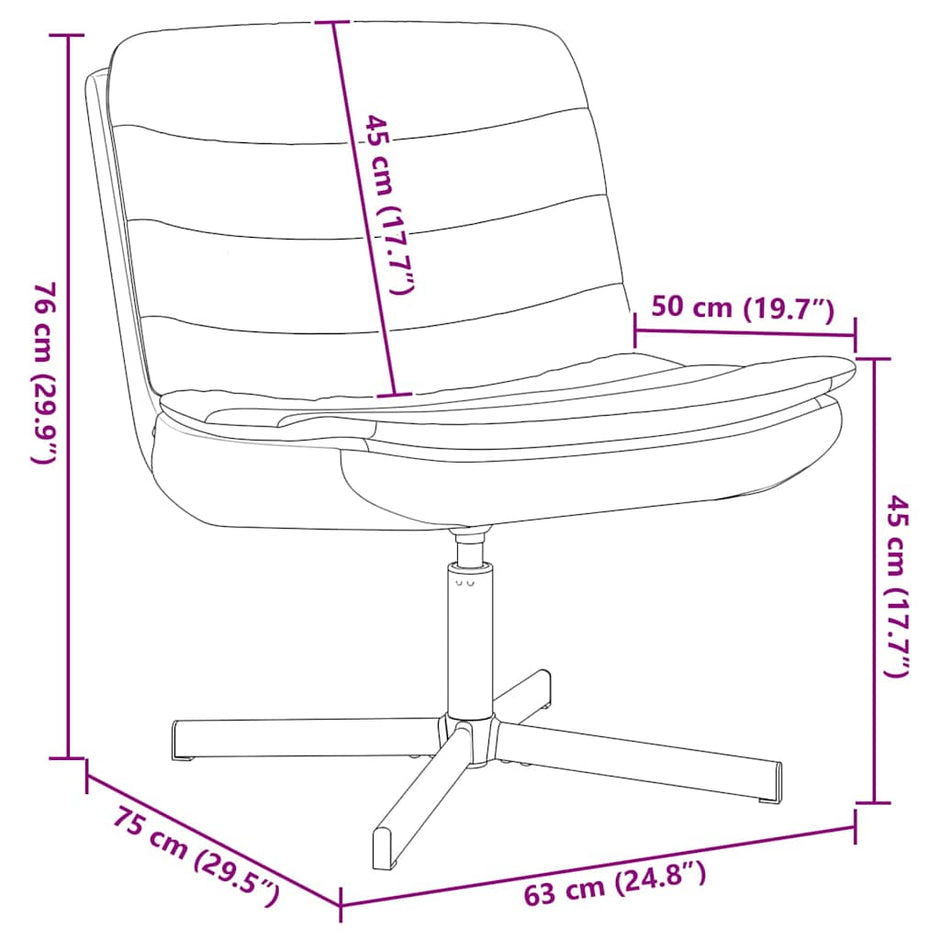 Fotel Obrotowy 63 X 75 X 76 Cm Tkanina