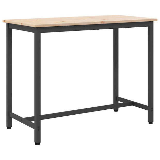 Stół 100 X 50 X 77 Cm Drewno Inżynieryjne I Stal