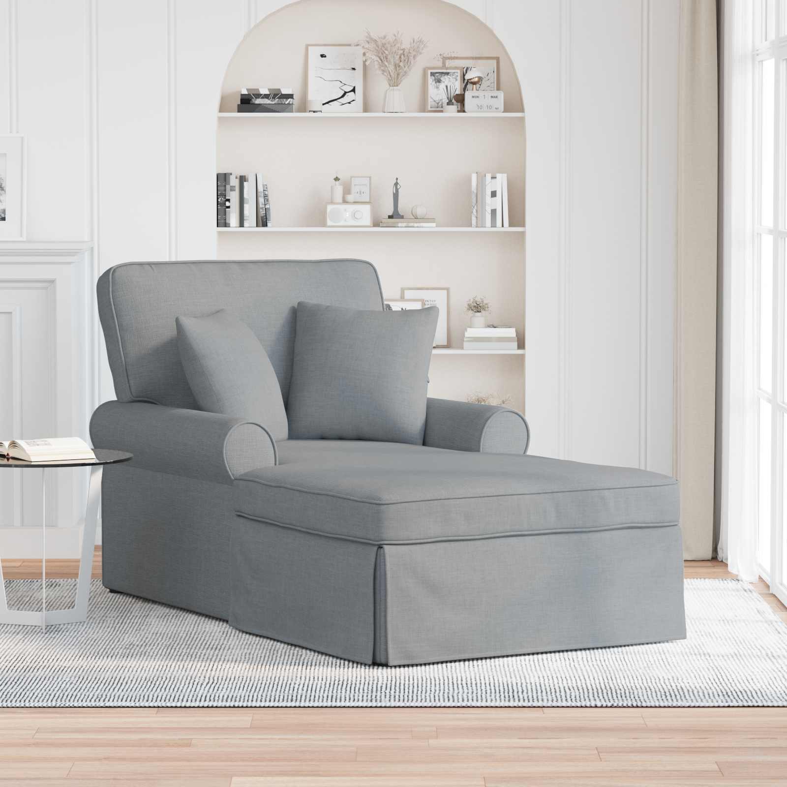 Chaise Lounge Z Fartuszkiem Z Poduszką 3 Pcs Tkanina