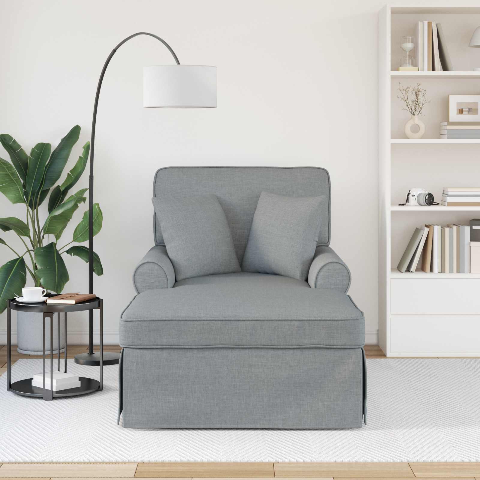 Chaise Lounge Z Fartuszkiem Z Poduszką 3 Pcs Tkanina