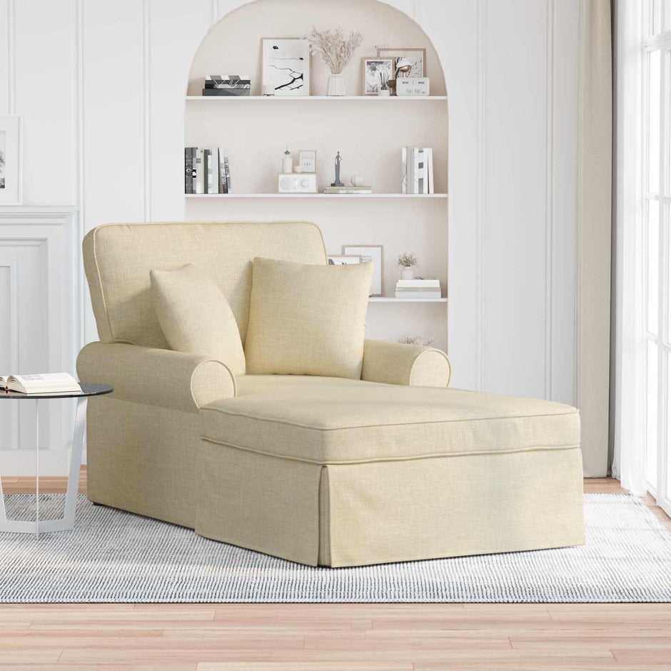 Chaise Lounge Z Fartuszkiem Z Poduszką 3 Pcs Tkanina