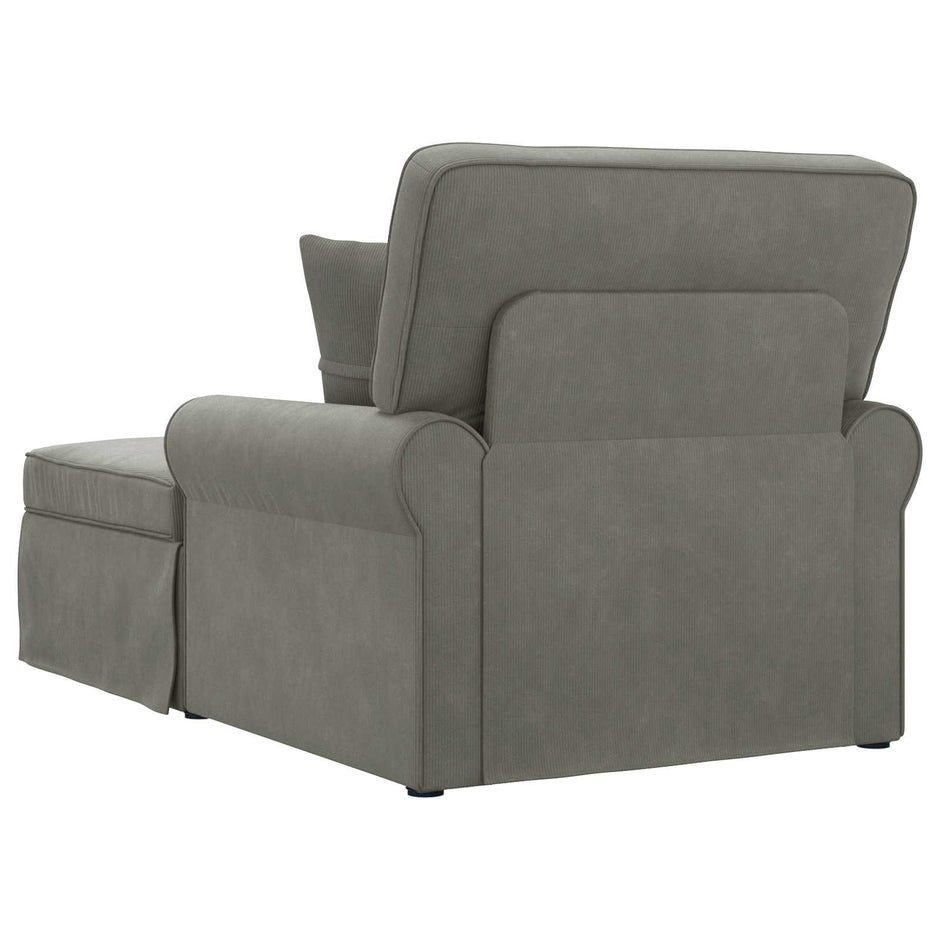 Chaise Lounge Z Fartuszkiem 3 Pcs Tkanina Sztruksowa