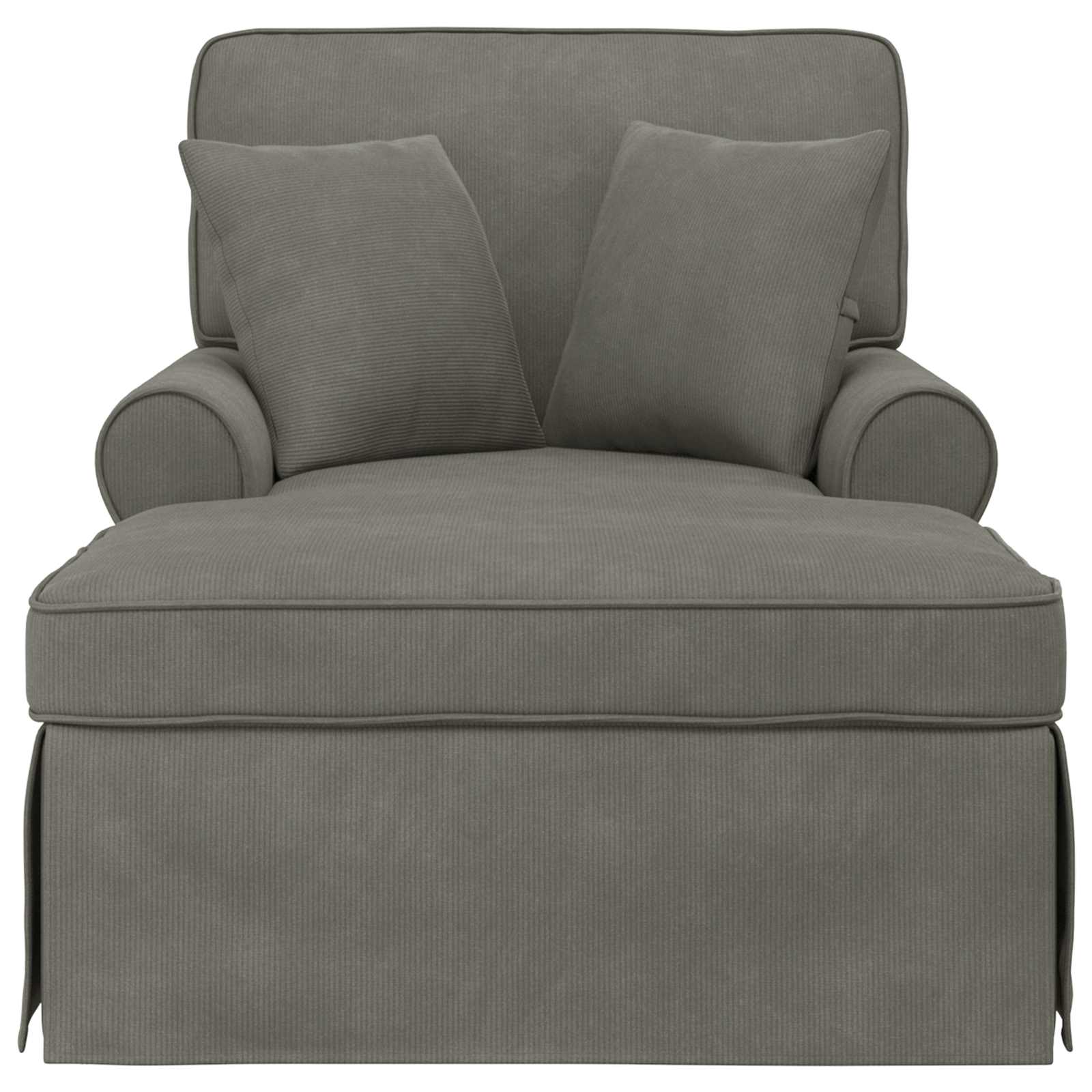 Chaise Lounge Z Fartuszkiem 3 Pcs Tkanina Sztruksowa