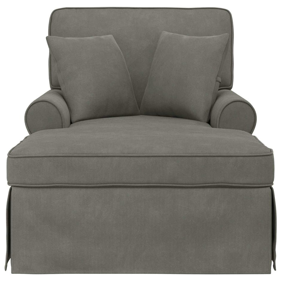 Chaise Lounge Z Fartuszkiem 3 Pcs Tkanina Sztruksowa