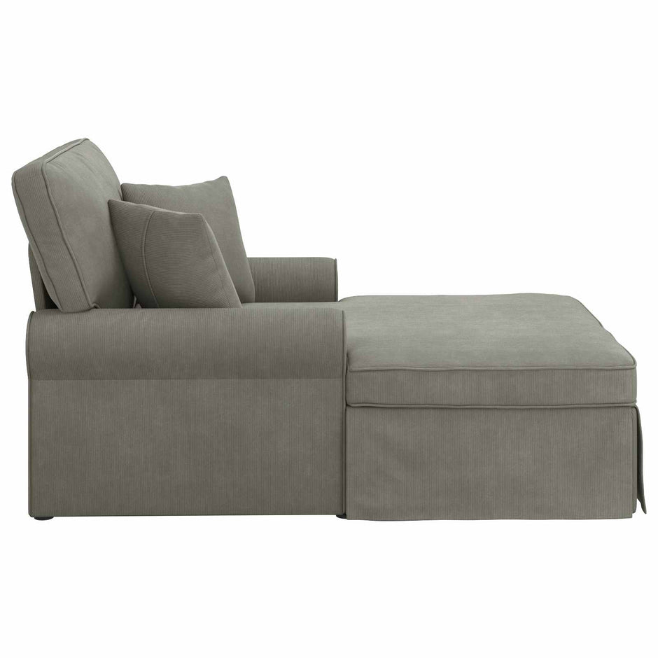 Chaise Lounge Z Fartuszkiem 3 Pcs Tkanina Sztruksowa
